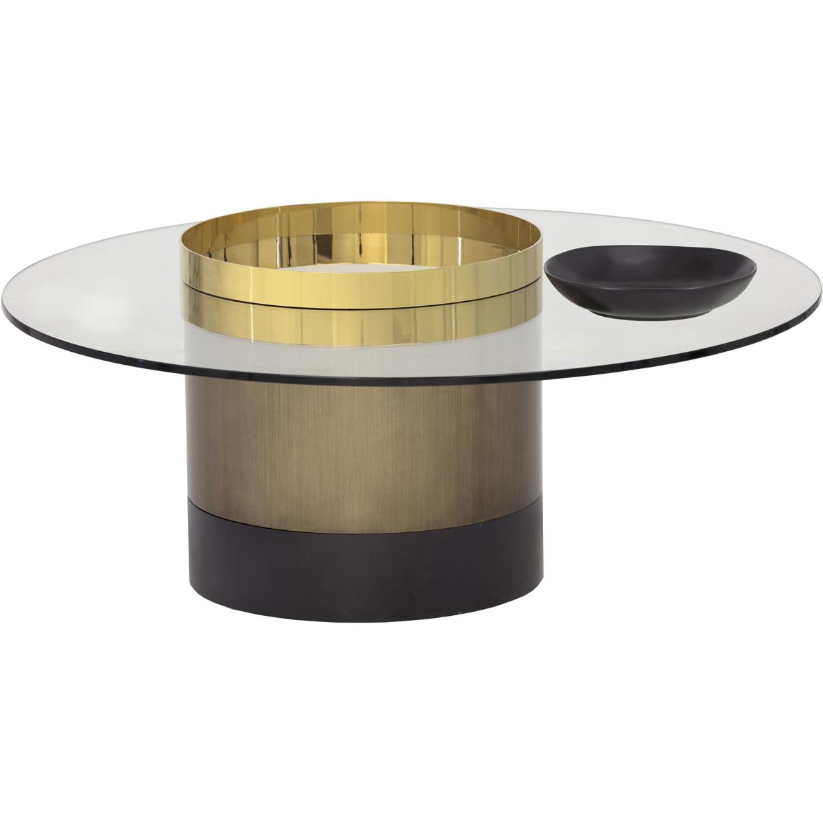 SUNPAN 103032 Haru 35.5 X 15.75 inch Clear / Gold Coffee Table